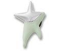 Silver and Green Enamel Star